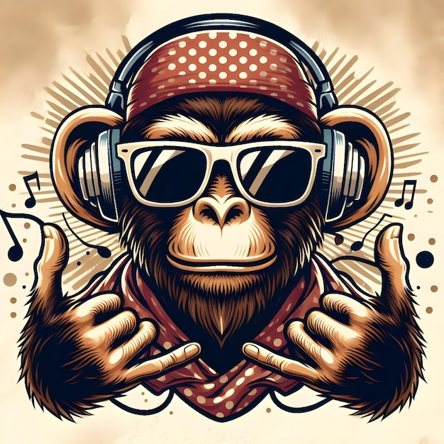 Un singe représentant la musique hip-hop