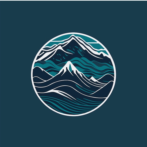 Photo single_ocean_wave_logo_color_selection_blue