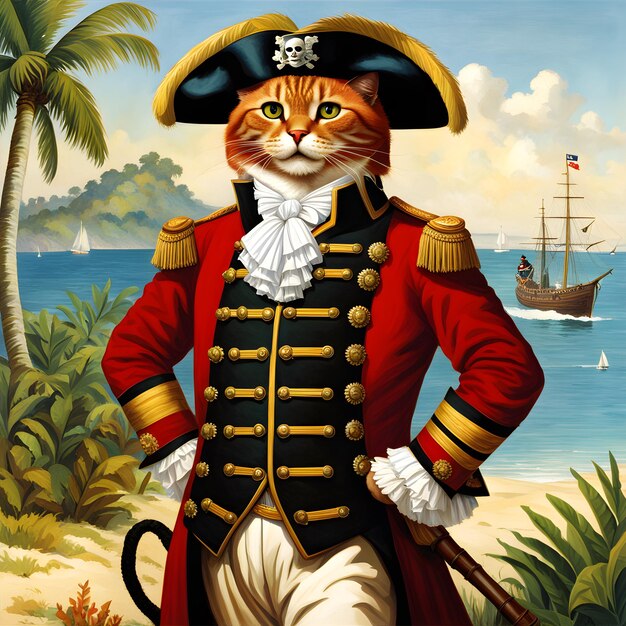 Sir Henry Red Morgan un chat anthropomorphe avec un amour pour la mer était un navigateur anglais renommé