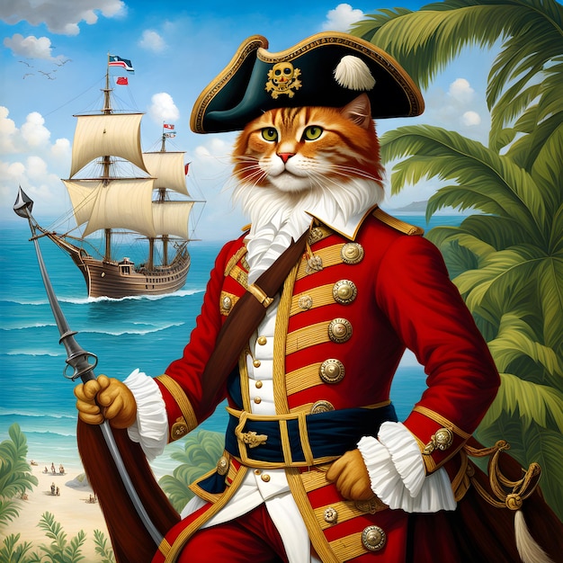 Sir Henry Red Morgan un chat anthropomorphe avec un amour pour la mer était un navigateur anglais renommé