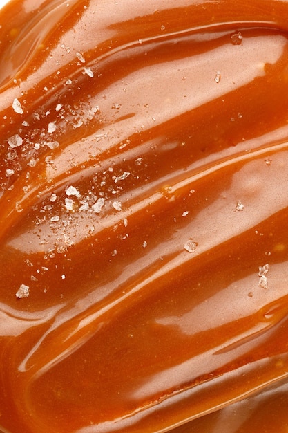 Sirop de caramel salé liquide Fond de pâte de caramel salé Texture Close up top view