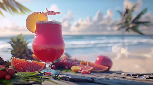 En sirotant le soleil, un délicieux cocktail d'été capturé de près.