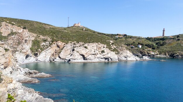 Site classé de la baie de l'Anse de Paulilles à Port-Vendres en Occitanie française sud de la france