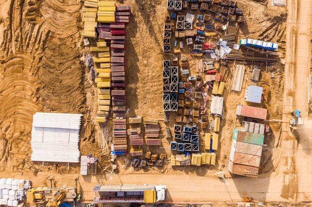 site de construction, high angle view