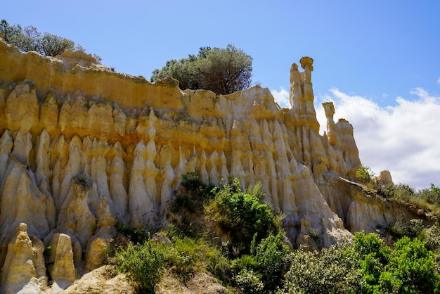 Site d'Ille sur tet en france Les Orgues géologie parc naturel du site d'érosion français