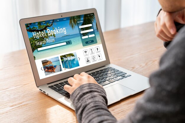 Photo le site de réservation d'hébergement en ligne fournit un système de réservation moderne