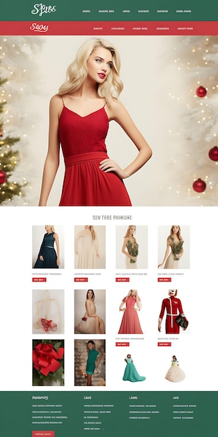 Site Web d'une boutique de vêtements sur le thème de Noël Showcasi Concept de mise en page de site Web Idées folles