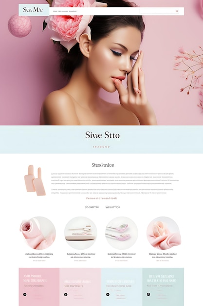 Site Web du studio de manucure et de pédicure haut de gamme pour les femmes Idée de conception de mise en page pastel doux