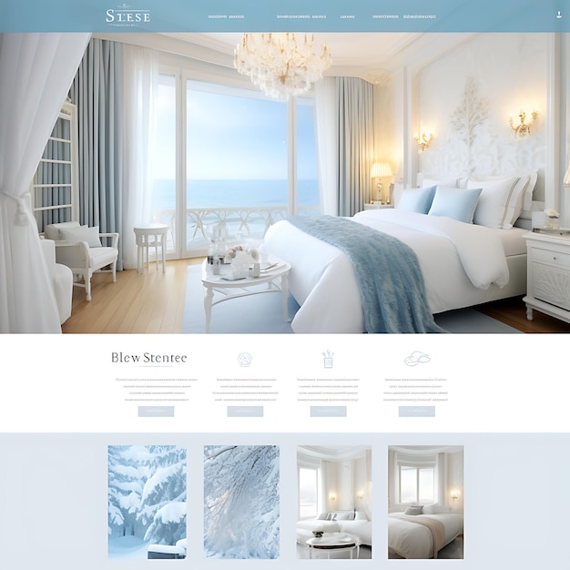 Site Web d'un hôtel-boutique mettant en valeur une merveille d'hiver Concept de mise en page de site Web Idées folles