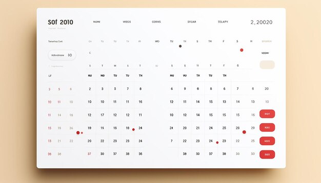 Un site Web lié à un calendrier où les utilisateurs peuvent afficher des dates avec un design minimaliste