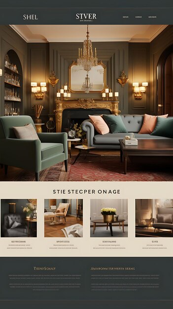 Photo site web d'une marque de décoration intérieure sur le thème de noël présentant des idées de conception de mise en page créative