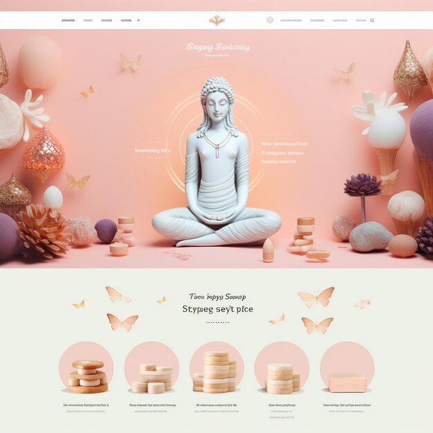 Photo un site web pour un salon de beauté avec un fond rose avec une femme au milieu.
