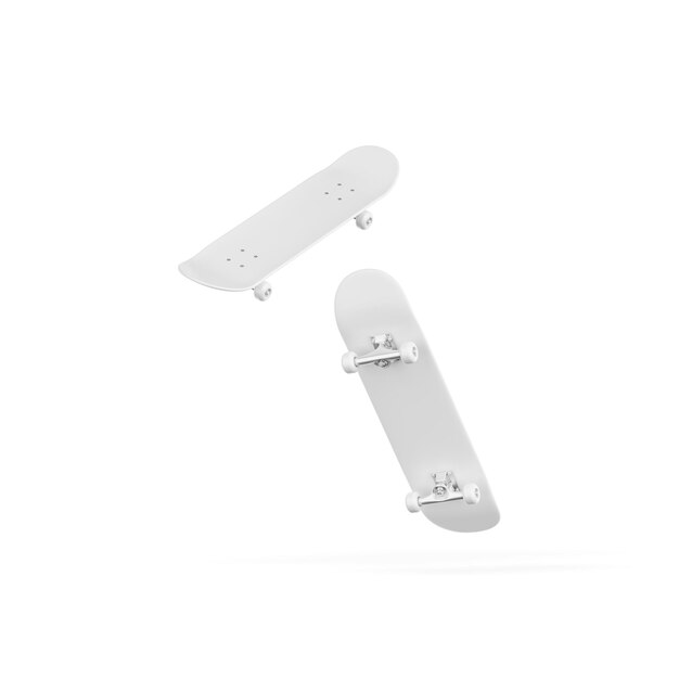 Skateboard sur fond blanc