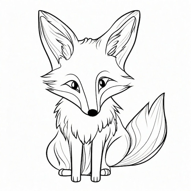 sketch de la conception de fox miminal généré par l'IA générative