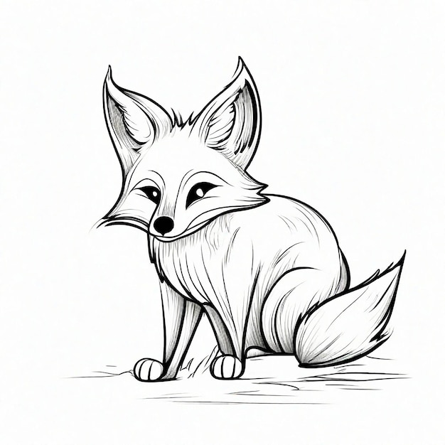 sketch de la conception de fox miminal généré par l'IA générative