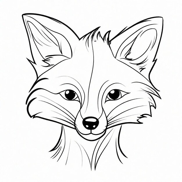 Photo sketch de la conception de fox miminal généré par l'ia générative