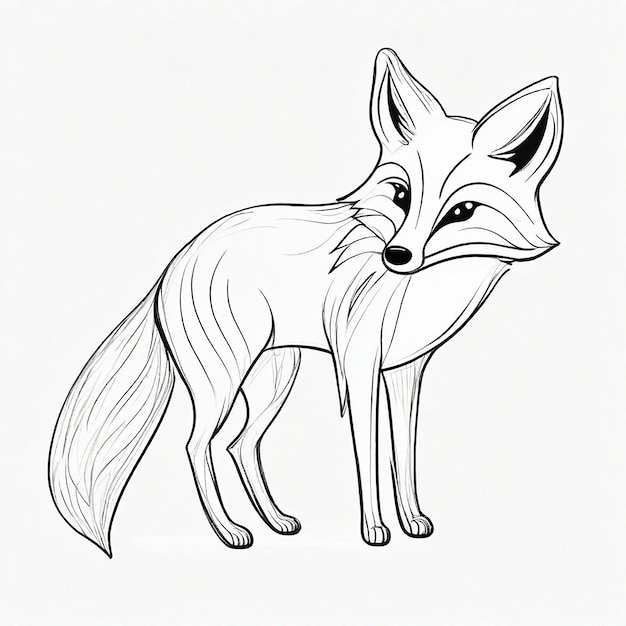 sketch de la conception de fox miminal généré par l'IA générative