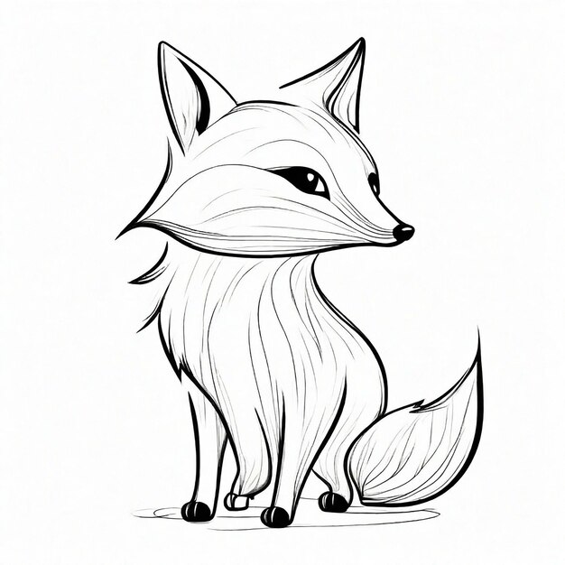 sketch de la conception de fox miminal généré par l'IA générative