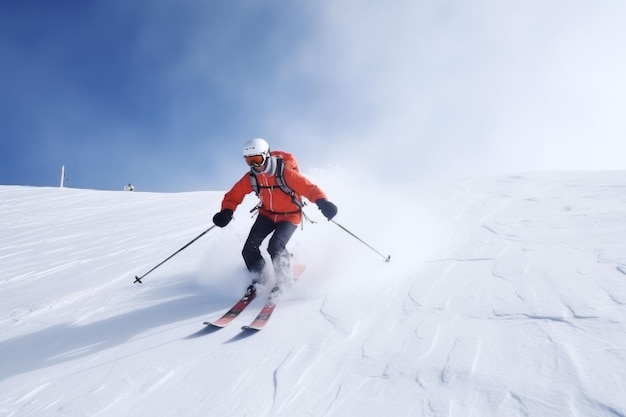Skieur montagnes enneigées Style de vie froid Générer Ai