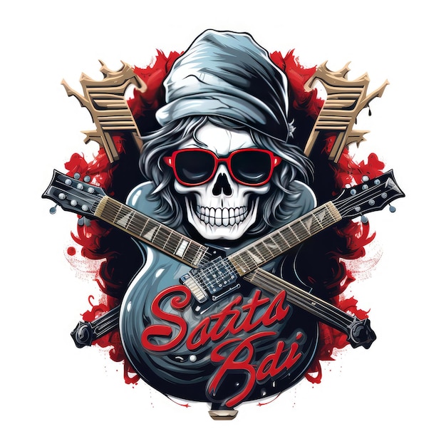 Photo skull punk rock logo design inspirationélément de conception pour logopostercardbenneremblemt shirt ai generative
