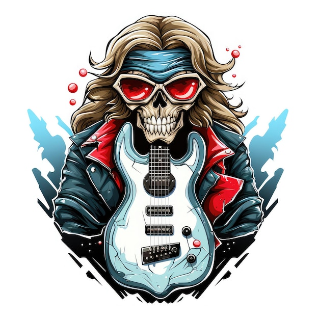 Skull Punk rock Logo design inspirationélément de conception pour logopostercardbenneremblemt shirt AI Generative