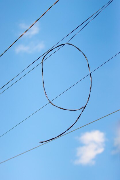 Photo sky blue wires ligne urbaine neuf solfeggio
