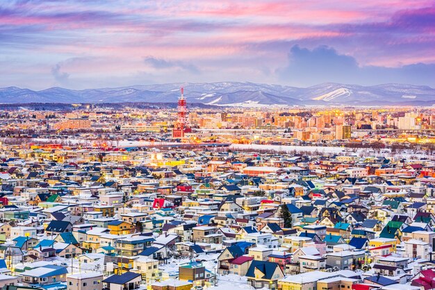 Skyline d'Asahikawa au Japon