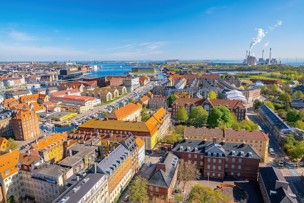 Skyline du centre-ville de Copenhague au Danemark