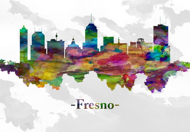 Skyline de Fresno en Californie