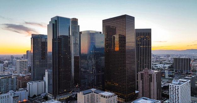 Skyline de Los Angeles et gratte-ciel du centre-ville de Los Angeles vue aérienne centre d'affaires de la ville California LA