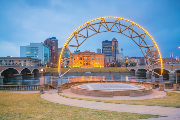 Skyline de Des Moines Iowa aux États-Unis (États-Unis)