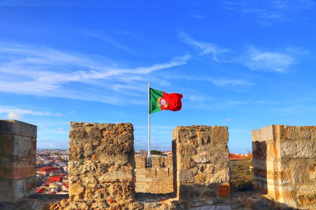 Skyline Panoramique Du Portugal Sur Lisbonne Depuis Le Belvédère Du Château Saint-georges Sao Jorge