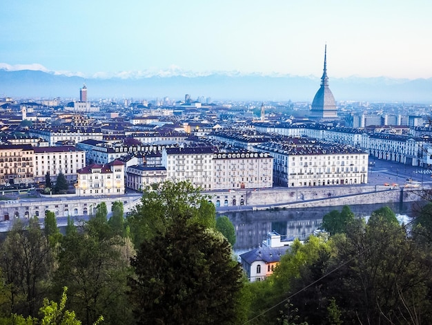 Skyline de Turin HDR le matin