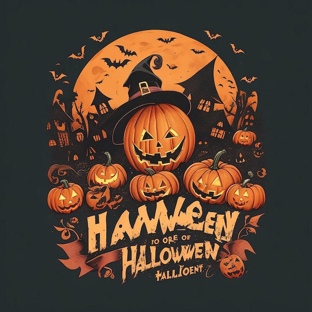 Photo le slogan d'halloween est un t-shirt vectoriel vintage sans fond.