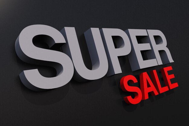 Photo slogan de la super vente en 3d