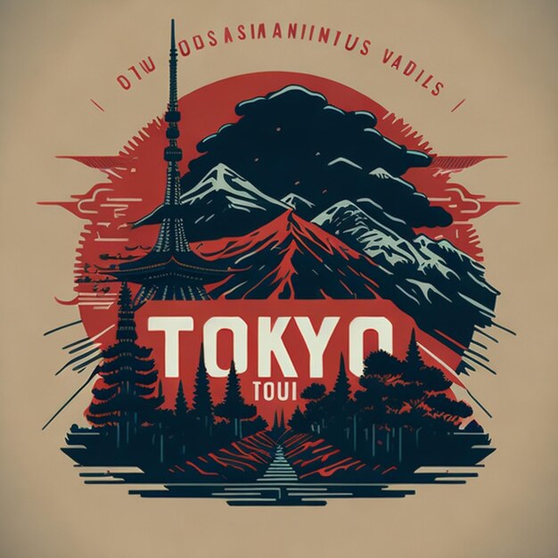 Slogan de Tokyo T-shirt japonais vintage rétro vectoriel design sans arrière-plan