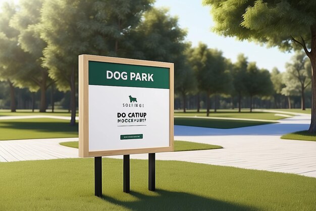 Photo smart outdoor dog park signage mockup personnaliser votre conception