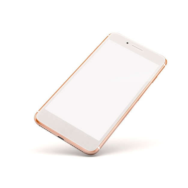 smartphone 3d sur fond blanc