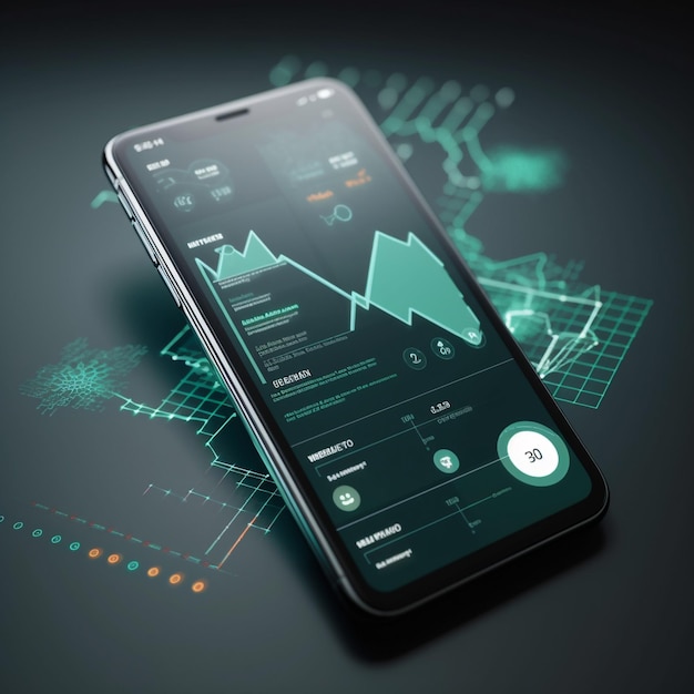 Smartphone avec application financière pour l'intersection de la technologie et de la finance