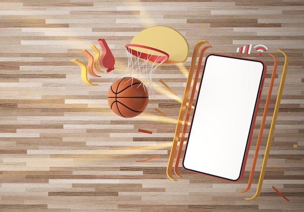 Photo smartphone de basket-ball