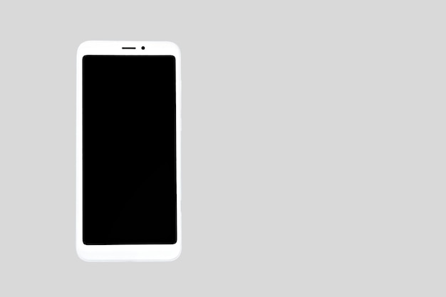 smartphone blanc isolé sur gris