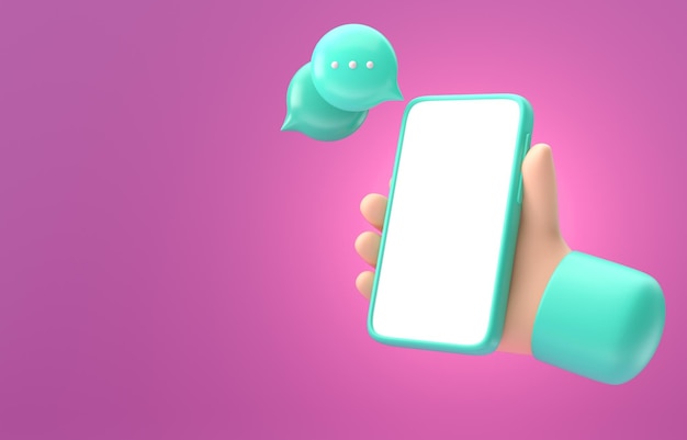 Smartphone avec bulle de dialogue Illustration 3D