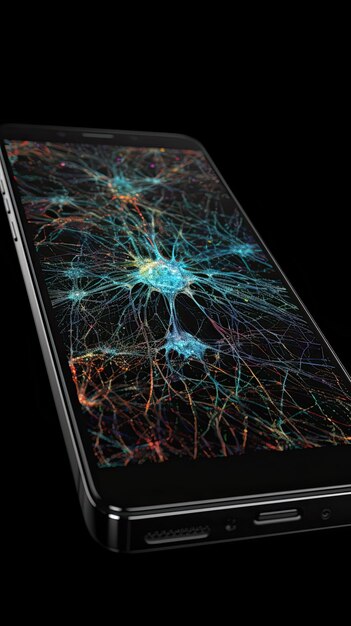 Un smartphone avec un cerveau sur l'écran