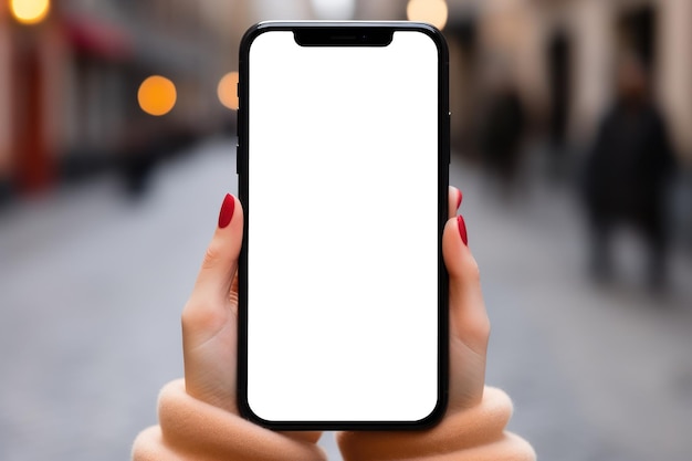 Smartphone à écran blanc à toile blanche pour une application de conception captivante IA générative