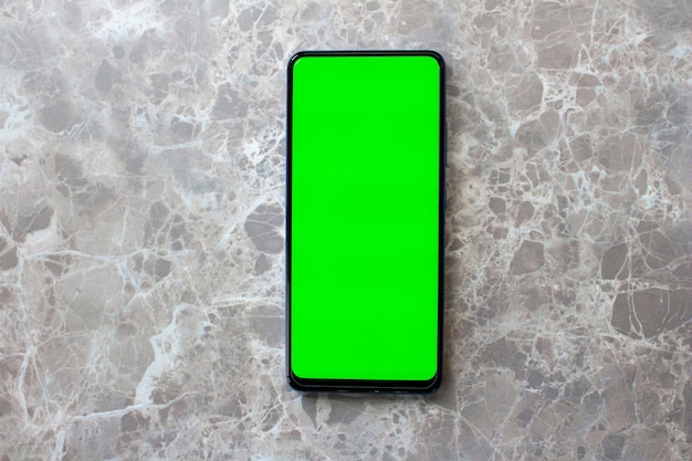 Smartphone avec écran vert vierge