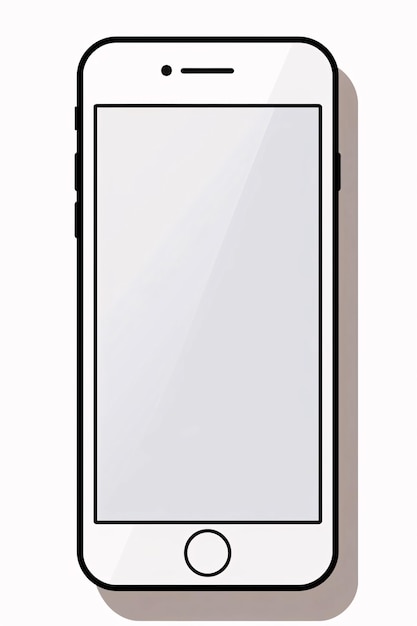 Smartphone avec un écran vide sur un fond blanc Illustration vectorielle