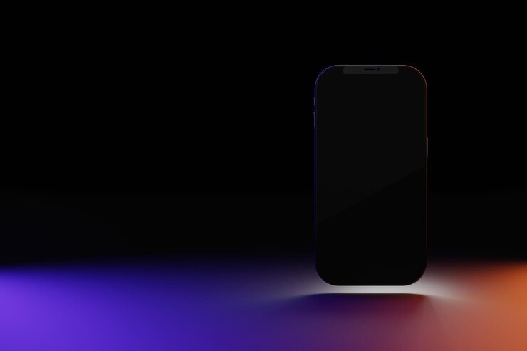 Smartphone sur fond noir