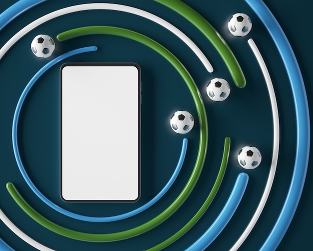 smartphone avec football sur l'objet cycle