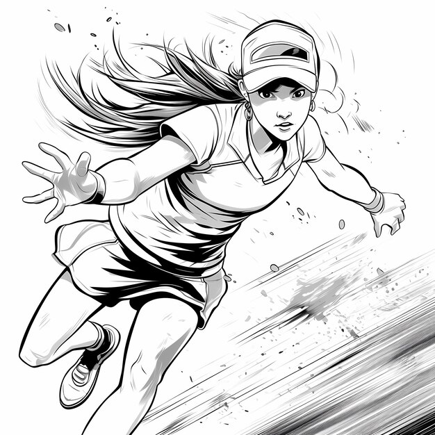 Photo smash fury illustration de manga dynamique joueuses de tennis féminines tir féroce