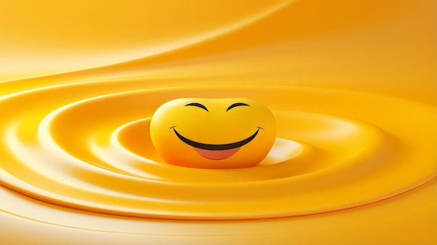 Photo un smiley jaune sur fond jaune